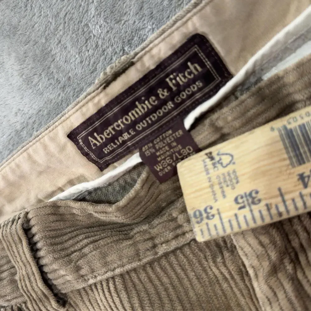 Vintage Abercrombie Fitch Pants‎ Mens 36x30 Baggy Corduroy Brown Skater Y2K Wide